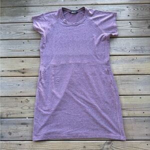 Women’s NorthFace Terry Dress in the color Mauve, with pockets